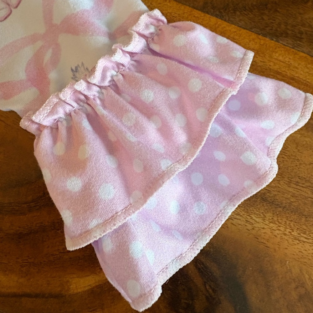 Clover Cottage Girls Pink Nutcracker 1 Pce Romper 12 18 24 Months Christmas Bows - Picture 2 of 6